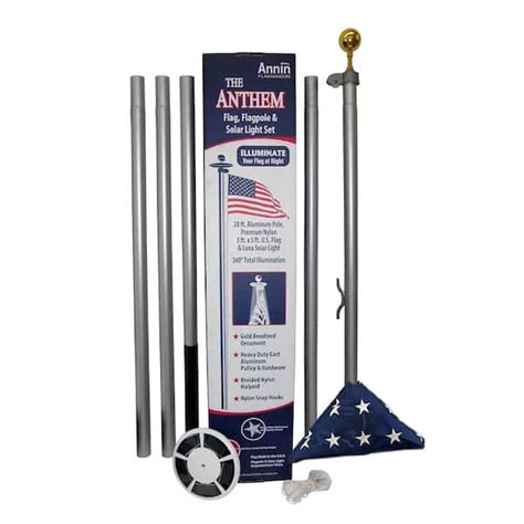  30 ft. Telescopic Aluminum Flag Pole with USA Flags, 3 ft. x 5 ft. US Flag Ball Top Kit Telescoping Flagpole 30 ft. aluminum telescopic flagpole kit, 16 ft. aluminum tube is durable and rust resistant, suitable for outdoor use. 